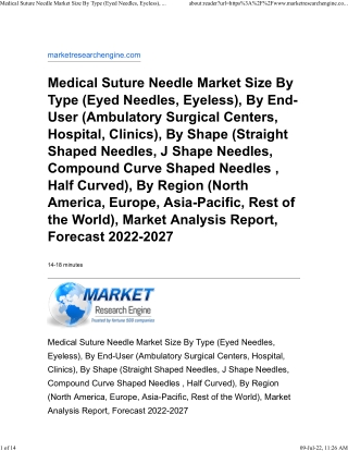 Medical Suture Needle Market