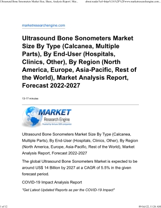 Ultrasound Bone Sonometers Market