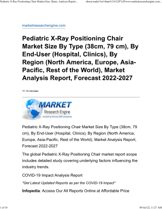 Pediatric X-Ray Positioning Chair Market