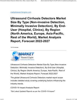 Ultrasound Cirrhosis Detectors Market