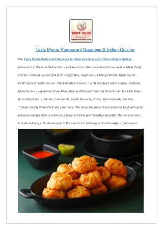 Tasty Momo Restaurant Nepalese & Indian Cuisine