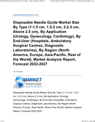 Disposable Needle Guide Market