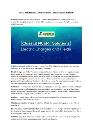 NCERT Solutions Class 12 Physics