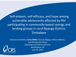 Self-esteem, self-efficacy, and hope among vulnerable adolescents affected by HIV participating in community-based savin