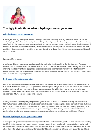 A Beginner's Guide to h2 365 hydrogen water generator