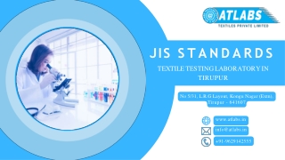 JIS Standard Testing Textile laboratory in Tirupur