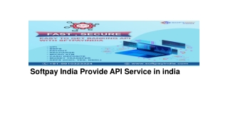 Softpay India Provide API Service in india