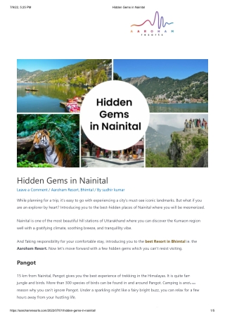 Hidden Gems in Nainital