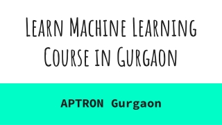 Learn Machine Learning Course in Gurgaon