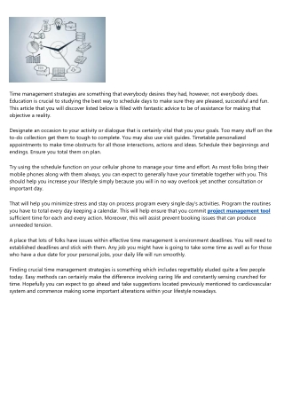 Guidance To Be Of Assistance In Controlling Your Time And Effort
