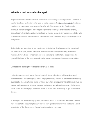 What is a real estate brokerage