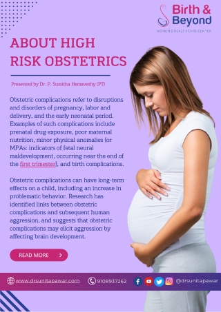 About high risk obstetrics | Best Gynecologist in HSR Layout | Dr. Sunita Pawar