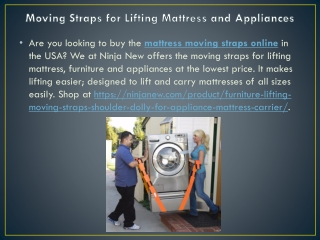 Moving Straps for Lifting Mattress and Appliances