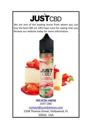 CBD Oil for Vaping | justcbdstore.com
