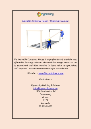Movable Container House Hypercuby.com.au