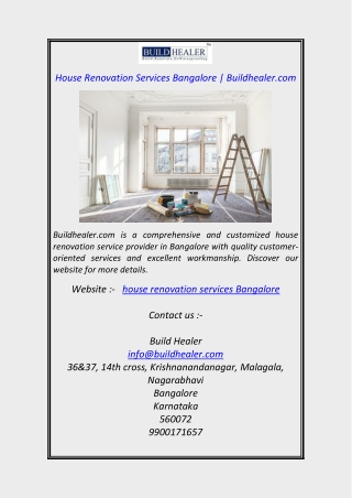 House Renovation Services Bangalore Buildhealer.com