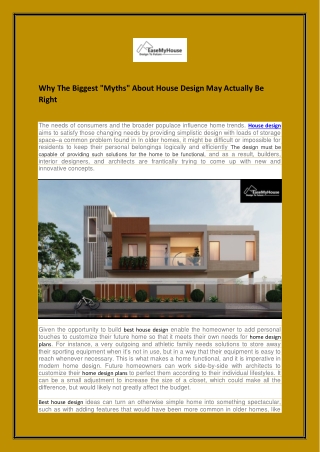 Why The Biggest "Myths" About House Design May Actually Be Right