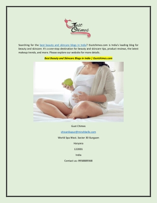 Best Beauty and Skincare Blogs in India  Gustchimes.com