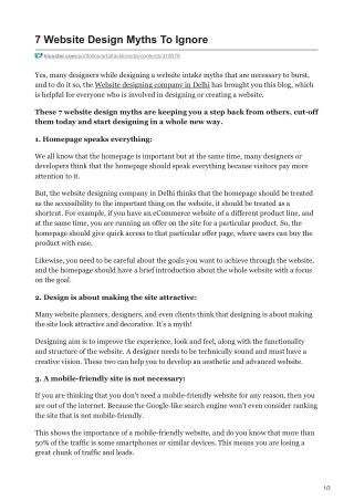 7 Website Design Myths To Ignore