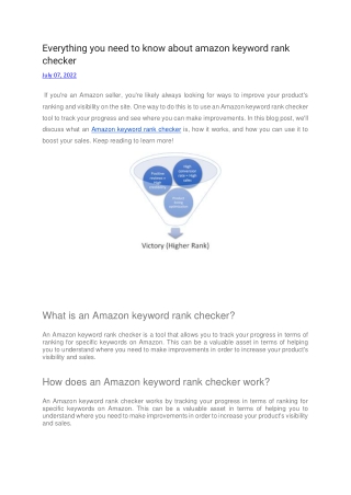 Everything you need to know about amazon keyword rank checker