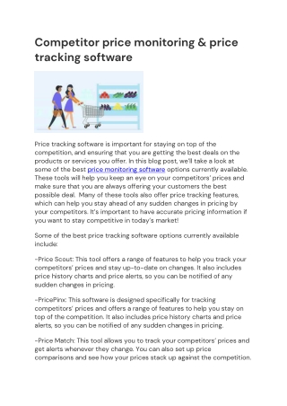Competitor price monitoring & price tracking software