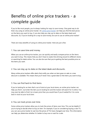 Benefits of online price trackers - a complete guide