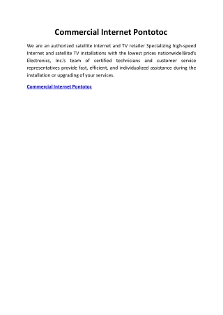 Commercial Internet Pontotoc