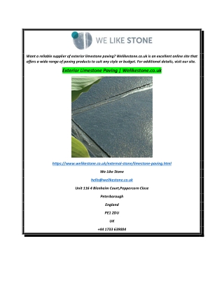 Exterior Limestone Paving  Welikestone.co.uk