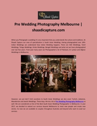 Pre Wedding Photography Melbourne