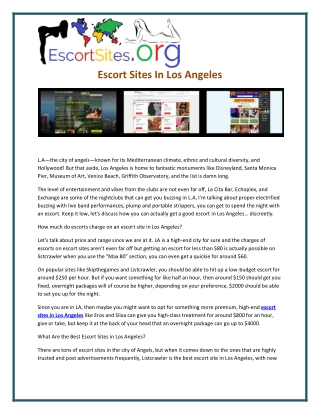 Escort Sites In Los Angeles