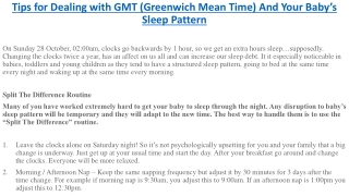 Tips for Dealing with GMT (Greenwich Mean Time) And Your Baby’s Sleep Pattern