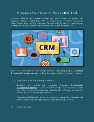 3 Reasons Your Business Needs CRM Tool
