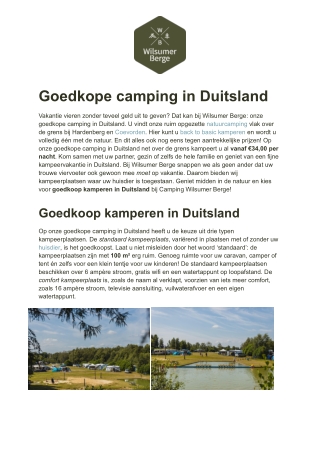 Wilsumer Berge - Camping Duitsland