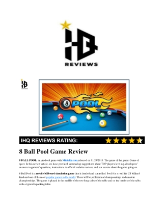 8 Ball Pool Game Review