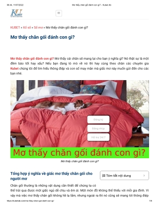 Mơ thấy chăn gối đánh con gì_ - Kubet Ab