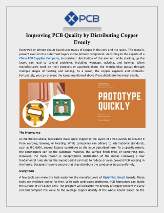 Improving PCB Quality by Distributing Copper Evenly