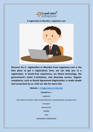 E-registration in Mumbai | Legalaster.com