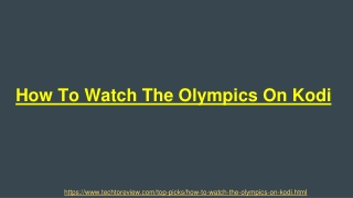 How To Watch The Olympics On Kodi With Best Add-On