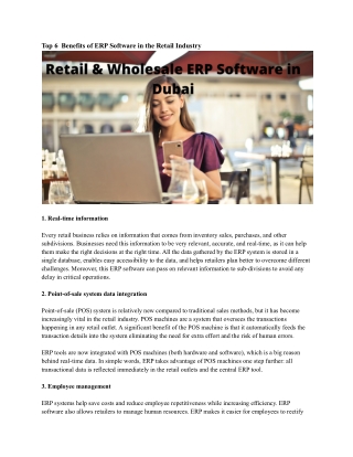 Retail & Wholesale ERP Software in Dubai