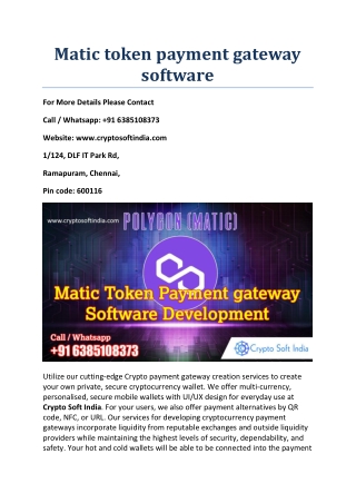 Matic token payment gateway software development (1)