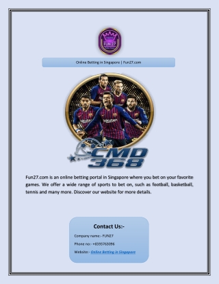 Online Betting in Singapore | Fun27.com
