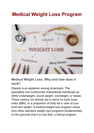 Medical Weight Loss Program