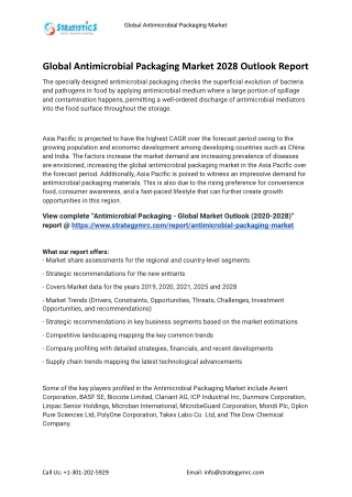 2021 Antimicrobial Packaging Industry Global Analysis Report
