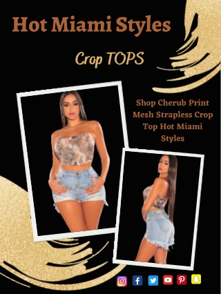 Shop Cherub Print Mesh Strapless Crop Top – Hot Miami Styles