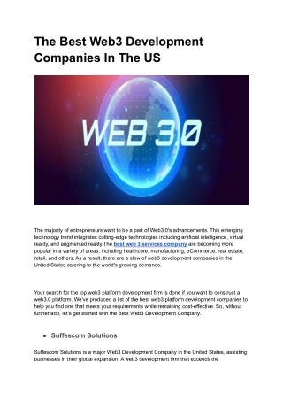 The Best Web3 Development Companies In The US