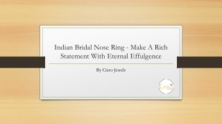Indian Bridal Nose Ring - Make A Rich