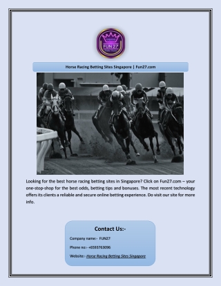Horse Racing Betting Sites Singapore | Fun27.com