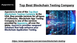 Top Best Blockchain Testing Company