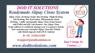 Best Online Alipay Clone System - DOD IT SOLUTIONS