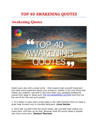 TOP 40 AWAKENING QUOTES